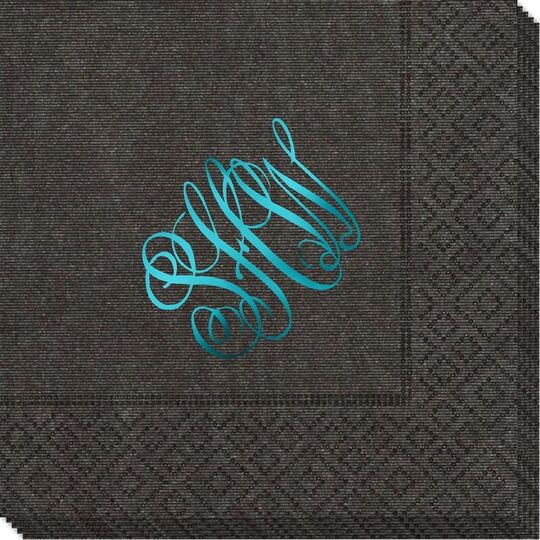 Interlocking Script Monogram Moire Napkins